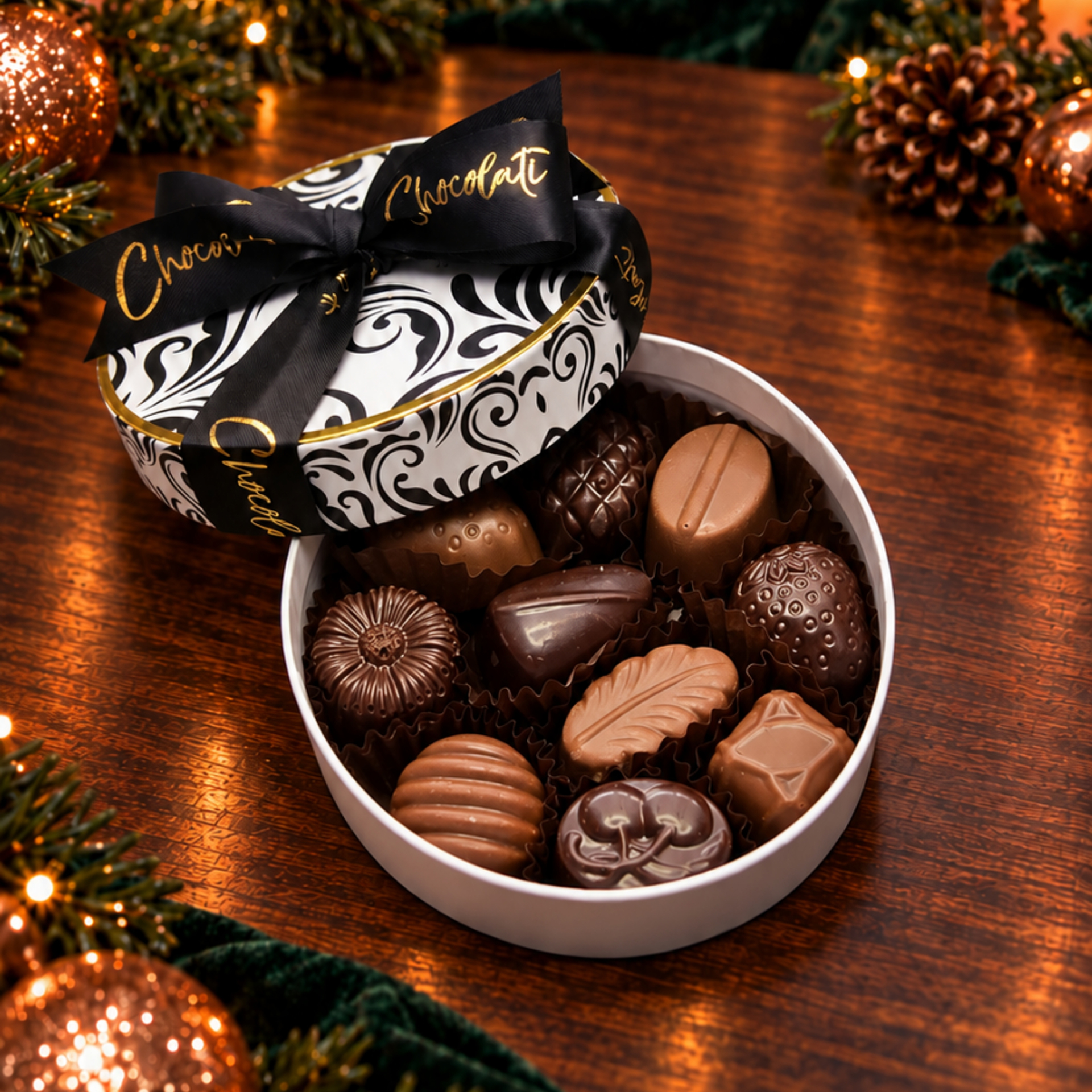 Create your own Mini Round Box of approx 10 chocolate creams