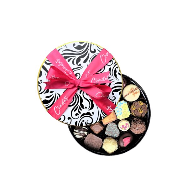 Chocolati - Small Round Box of approx 20 Chocolates - Fuchsia