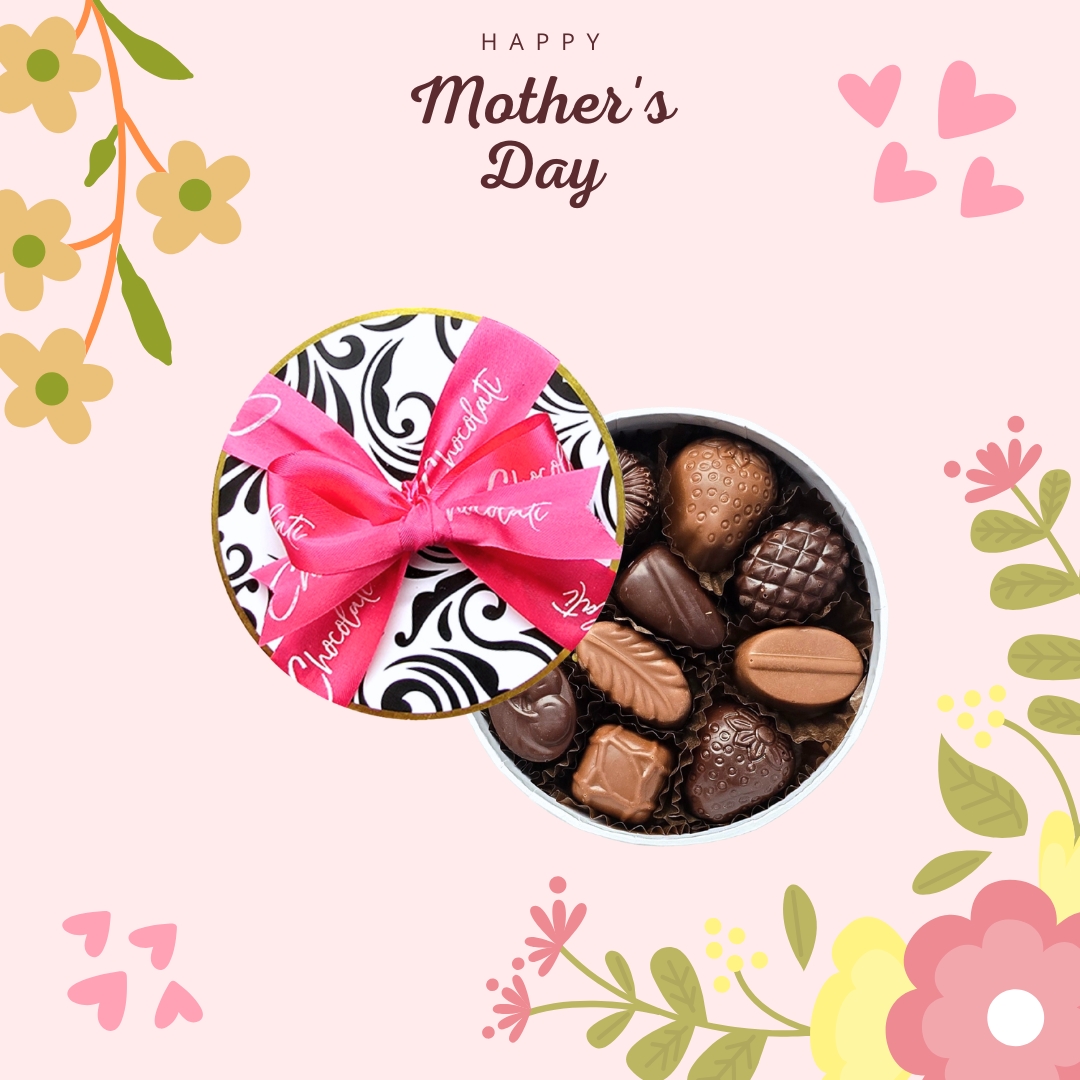 Create your own Mini Round Mother's Day Box of approx 10 chocolate creams